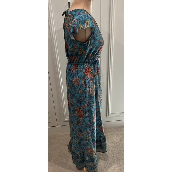 Band Of The Free Faux Wrap Maxi Dress Floral Boho‎ Peasant Romantic Cottagecore - Picture 6 of 12